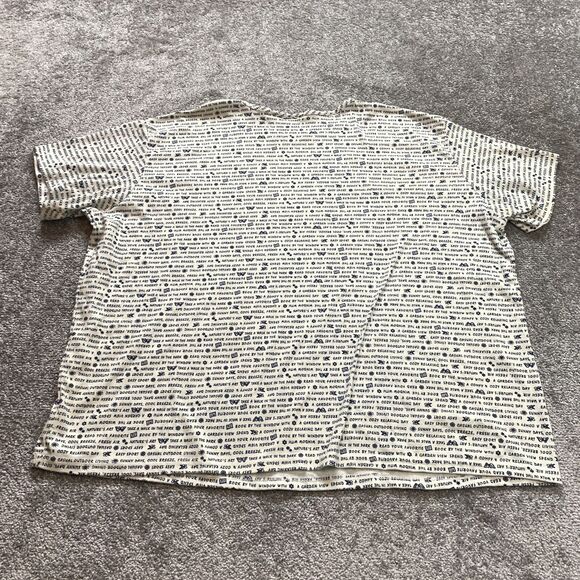 Unbranded Shirt Top Womens 3X White Blue Text Garden View Sunny Days Summer Tee - Picture 2 of 12